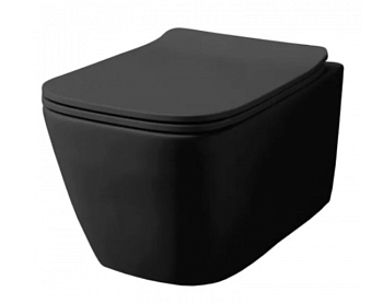 Унитаз Azario Boca подвесной безободковый (черный матовый) 52х36х34.5